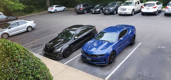 This is the Bilstein setup I bought for a k or so with the front splitter Iove. It has the rear diffuser as well. Now I sm DYING for Edelbrock to send. My installer is sure to call me whrn a gisnt crate ends up in his office. My neighbor wanted me to buy an AMG that only needs a water pump. Knowing MBZ its part is $550 and cost $6,000,000 for labor. Oh...2010 with bad water and 174k. I think I will keep my Chevy with 5,420 miles. 