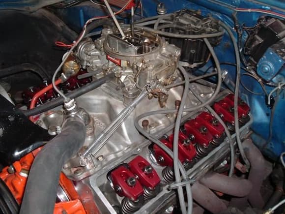 oh i forgot this is the engine 350 30 over 4 bolt main , holley alum,heads alum.intake 4bbl carb. noisy gear drive , headers , roller rockers , and more,