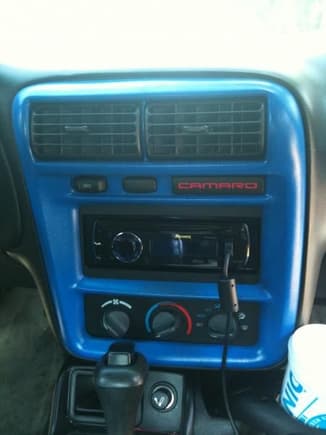 Modded interior plastic. middle and side AC vents are blue.