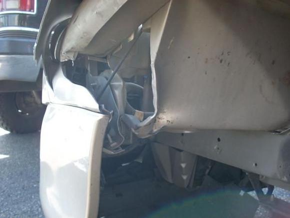 Sheet metal damage.