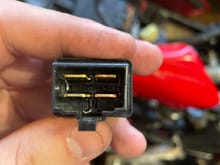 Left top and bottom prongs is where i got 78 ohms on both relays.