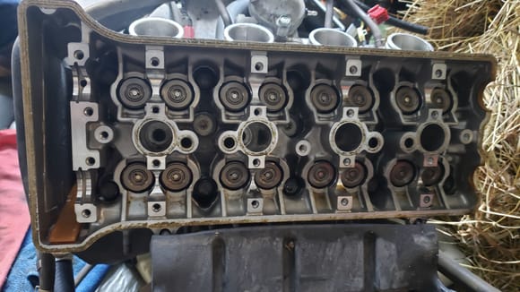 top end of cylinder head looks pretty clean. I numbered each valve lash caps to make sure i dont mess up the lash