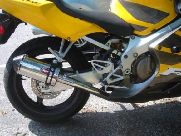 close-up on exhaust.  side view