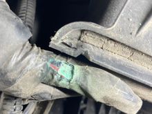 Found some green crusty wire heading into the ECM module!!!!