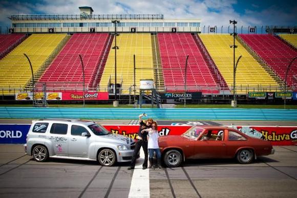 Ned and I in pit Lane at Watkins Glen with International Racecar driver Amanda Hennessy and her Baby that was smokin' vettes at the Glen.