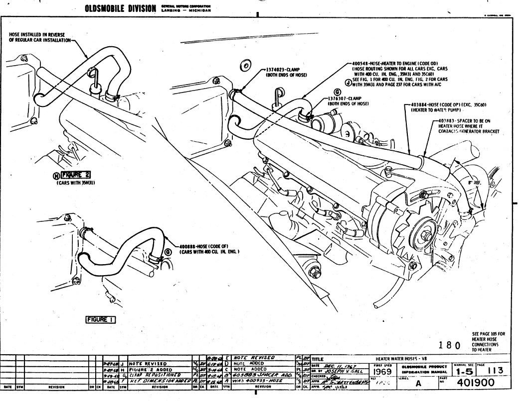 69 Cutlass 350 no A/C heater hoses