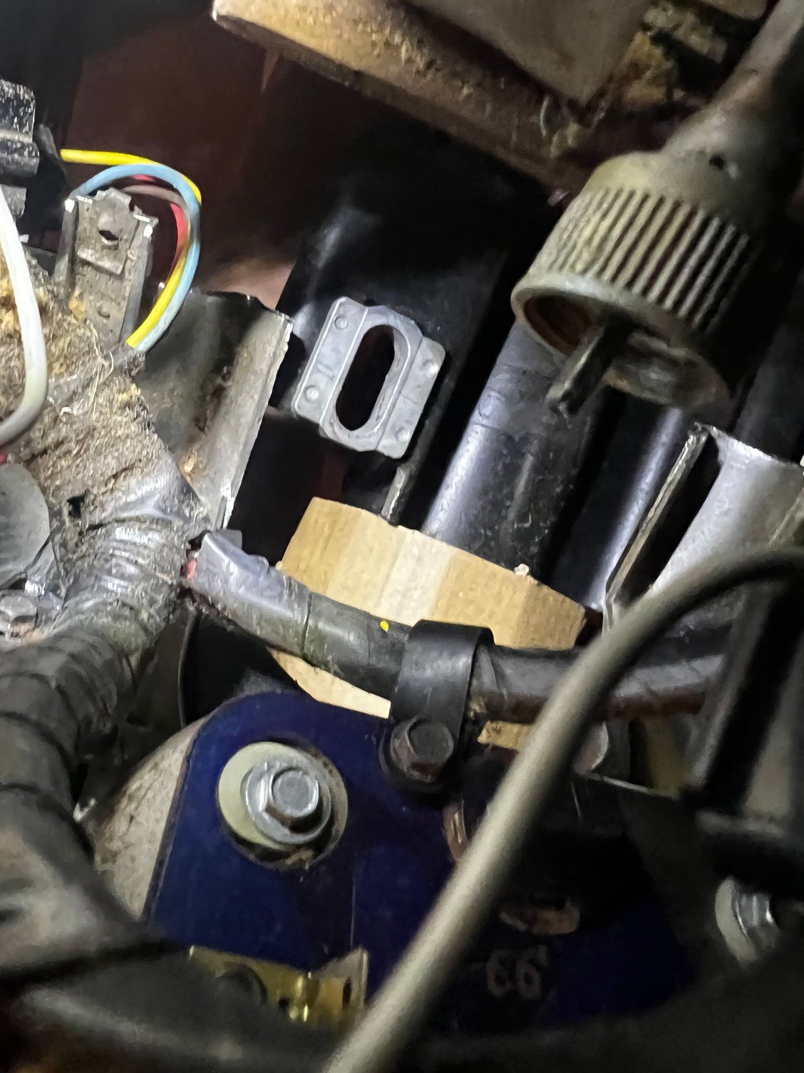 Here you can see the disconnected speedo cable and one of the harness attaching loops on the back of the panel.