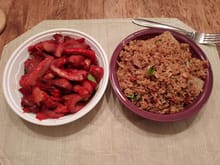 Chinese Boneless Ribs + Pork Fried Rice = Pork Squared!  Yum!