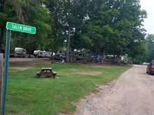 Look close and you can see our camper-dwarfed by big 5th wheel!!