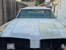 Swapped the hood for a 70’ Cutlass 442 hood. I have all of the grill and front end parts. 