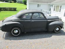 56 Olds 2x4 324 Olds engine finds a home in my 41 Chevy coupe.