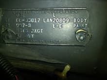 1966 olds 442 vin cowl body tag