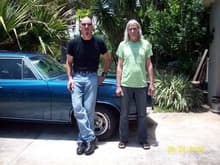 Me with Thad in his driveway in Cocoa Beach,FL., getting my car back!