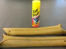 This can of Tuff Stuff is the BEST stuff I found to clean 40 years of Schtuff of the dash and the pillar post pad's.  I highly recomend this product, because it doesn't leave a silicone messy shine behind.