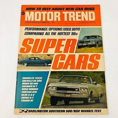 Motor Trends Super Car Comparison for 1968 Model Year. 