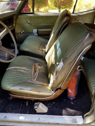 The interior...
I've got a pair of swivel buckets that  I've been saving for years specifically for this application.

The front seats are going in the trash. 
I'll probably post them in the For Sale section in case anyone needs parts or hardware.