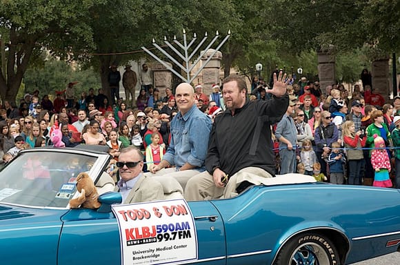 This is a parade car with Todd and Don.