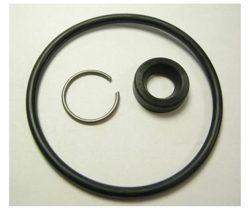 The large o-ring goes around the outside of the housing, the small seal goes inside and seals the housing to the speedo gear. The small clip keeps the small seal from walking out of position. You can stack 2 small seals on the housing bore (seal,clip, then another seal) if the leak is persistent. 