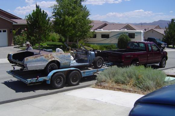 cab and chassis reunited and on the way to the body shop