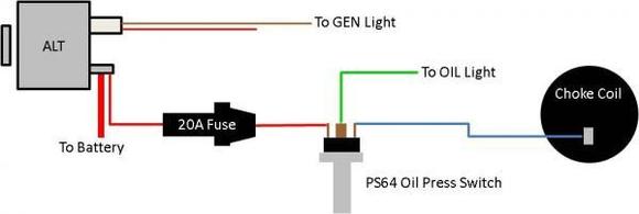 Electric choke wiring oil press switch