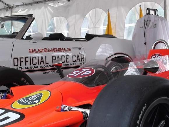 The Turbine Indy Car and Miss Indy Pace Car at the Motor Muster.