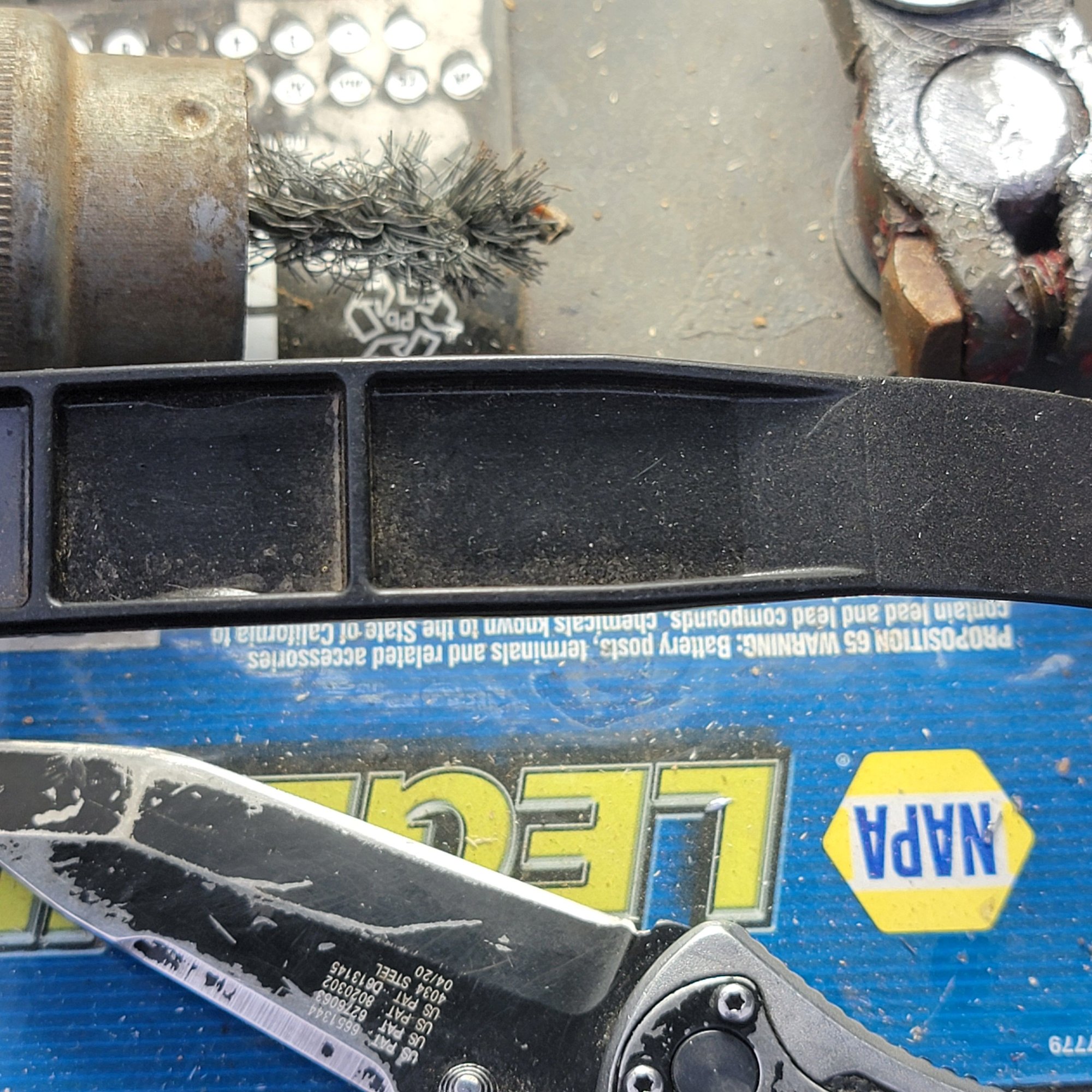 Dont know if you can see, the right side of post is scraped, the left side is brushed.