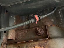 The rear connection to the section from the tank