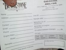 Card with your info you send with sample.