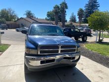 Here’s the mangled front bumper.