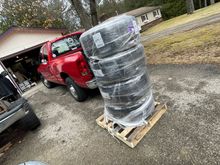 Taking shipment of new wheels and tires