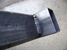 Started out too fast at the top, but managed to slow down and make a good weld by the bottom. 