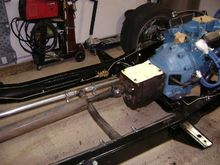 Trans and driveshaft. And the exhaust is in now too. 