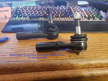 Old tie rod end along side first shipped rt side tie rod end...