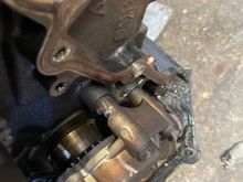 You can see the groove that was being cut by the timing chain when timing chain was slack.