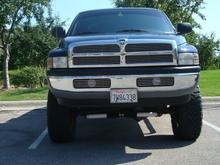 front grille with custom mounted fog lights