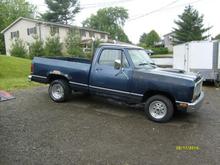 when we first got her home....little work n tlc she'll be good 2 go, wouldn't mind the stacks if she was a little red express but big missing link shes not a step side...lol