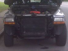 all the mounting hardware for the bumper was replaced also,gave me an opportunity to touch up some minor surface rust spots on the frame and radiator support