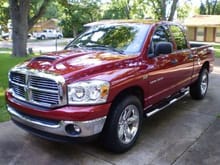 My first Dodge.  2007 Big Horn 2WD.  Performance exhaust, CAI, Edge Evolution Tuner.

The Red Baron