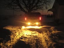 rear lights at night