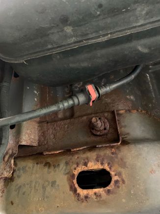 The rear connection to the section from the tank