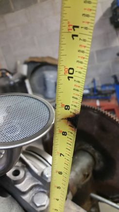 Setting the tube at 8.5". Should leave about 1/4" between the tube and the pan.