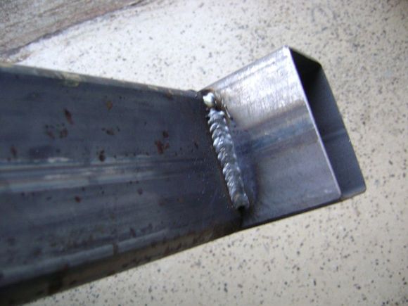 Started out too fast at the top, but managed to slow down and make a good weld by the bottom. 