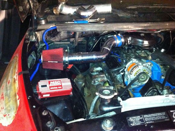 Tube ran kinda ( gotta cub one of the straight pipes down a bit specter intake pipes and filter