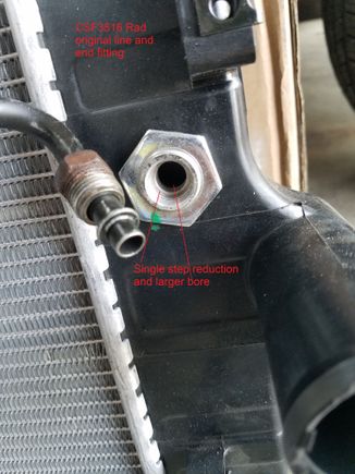 New radiator with OEM trans line
