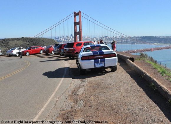 Our test vehicles at an overlook of the Golden Gate Bridge