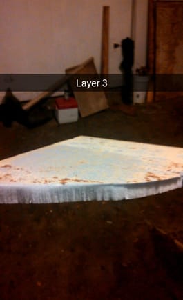 Layer 3 was 3/4 foam board insulation. (Apparently this was an old pop-up camper).
