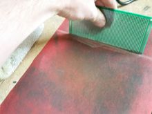 After the rotary tool cut, doing the precise sanding down.