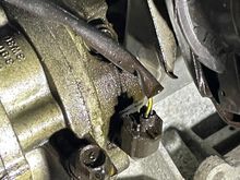 on A/C compressor so it's from above