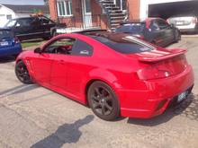 infiniti g35 , red , gtr body kit                        #g35#redcar#monbb#bodykit#gtrstyle#34#infiniti#car#passion#flash#sun#love2ride