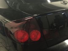 Vinyl overlay tint on taillights